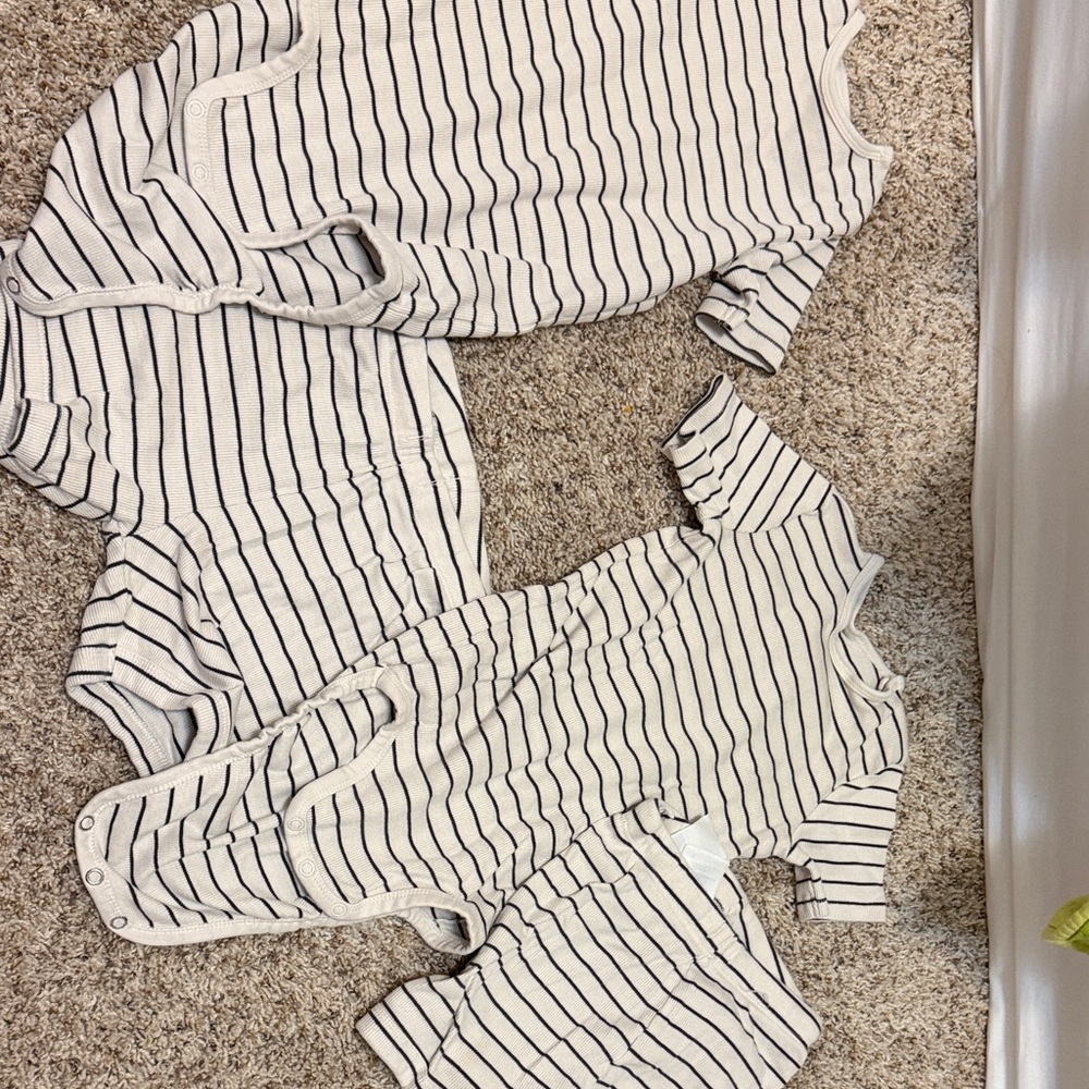 H&M Black and White Striped Kids Set
